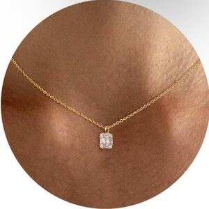 Women’s Gem Necklace 14K Gold Plated Gem necklace for Women Girls Jewelry Gifts